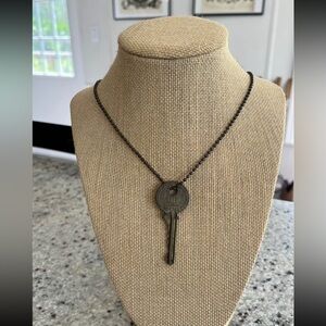 Lots of 6 Authentic Vintage Key Pendant Necklaces with Bronze Ball chain